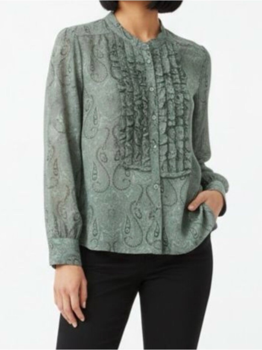 J. Crew Vintage Paisley Ruffle silk blouse - size 10 and 12 available!
